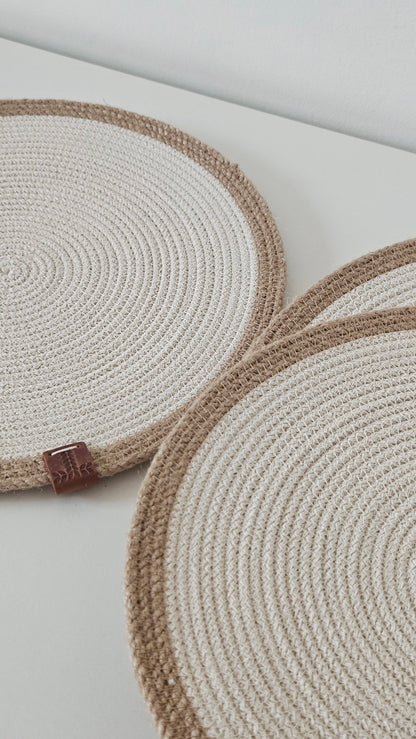 ONE TALAN - Placemats (Cotton knitted cord with jute edging)